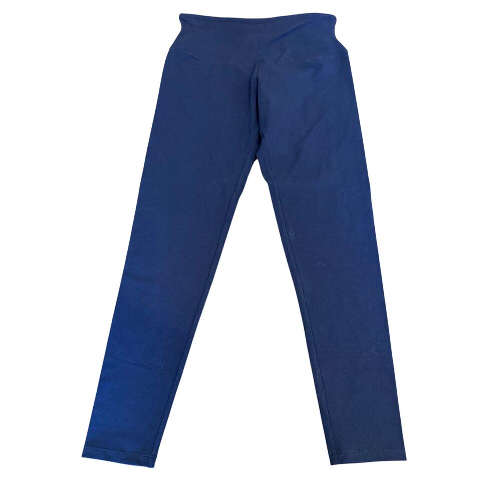YUMMIE Navy Rachel Compact Cotton Full Length Legging Women size L